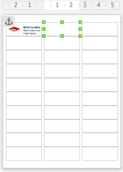 Avery 5160, 8160 sized label template in office.