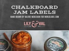 Chalk Art Jam Labels Hand-Drawn by Valerie McKeehan