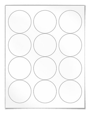5 Sheets 72mm Diameter 6 Labels Per Sheet Multi Purpose White Peelable Round Labels