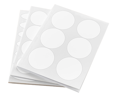 5 Sheets Gloss White Round BLANK Label A4 Laser Printable 30<200mmØ Sticker Seal 