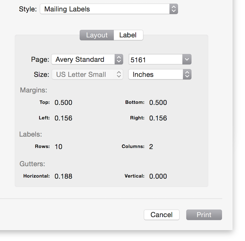 Using Contacts with Mac (OS X) To Print Address Labels