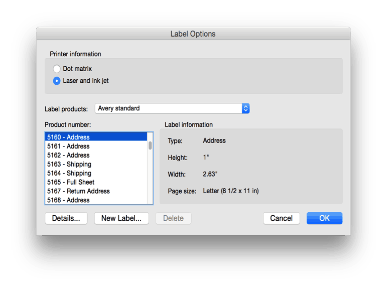 Mailing labels mail merge