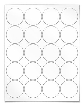 Polaroid round adhesive label template 20 per sheet